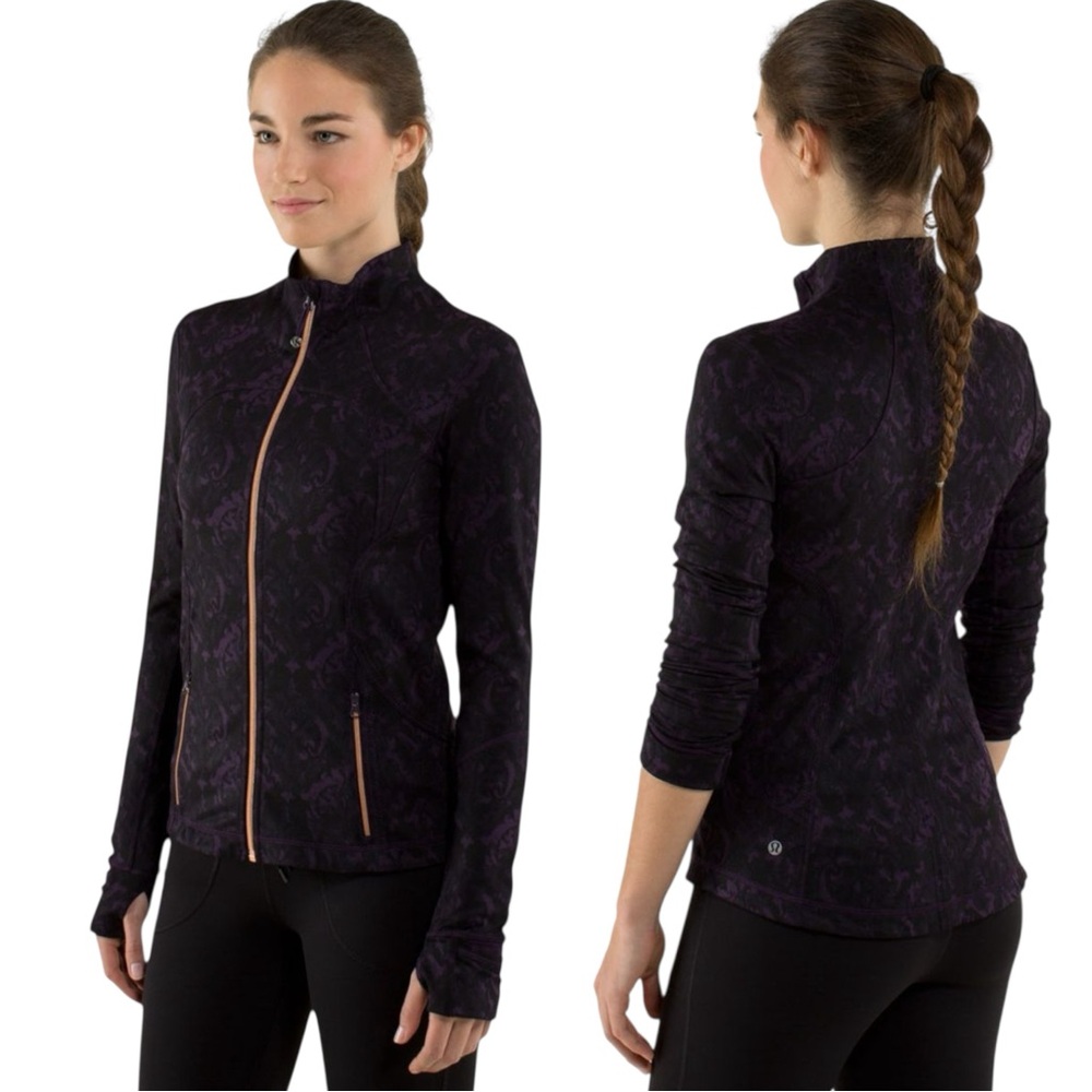 Lululemon Forme Jacket II w/Rose Gold Zipper Baroque Deep Zinfandel Sz 8 EUC